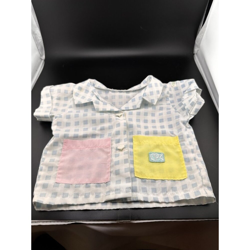 1980s Vtg Cabbage Patch Kids Doll Cornsilk Pastels Retro Long Shirt Squares READ